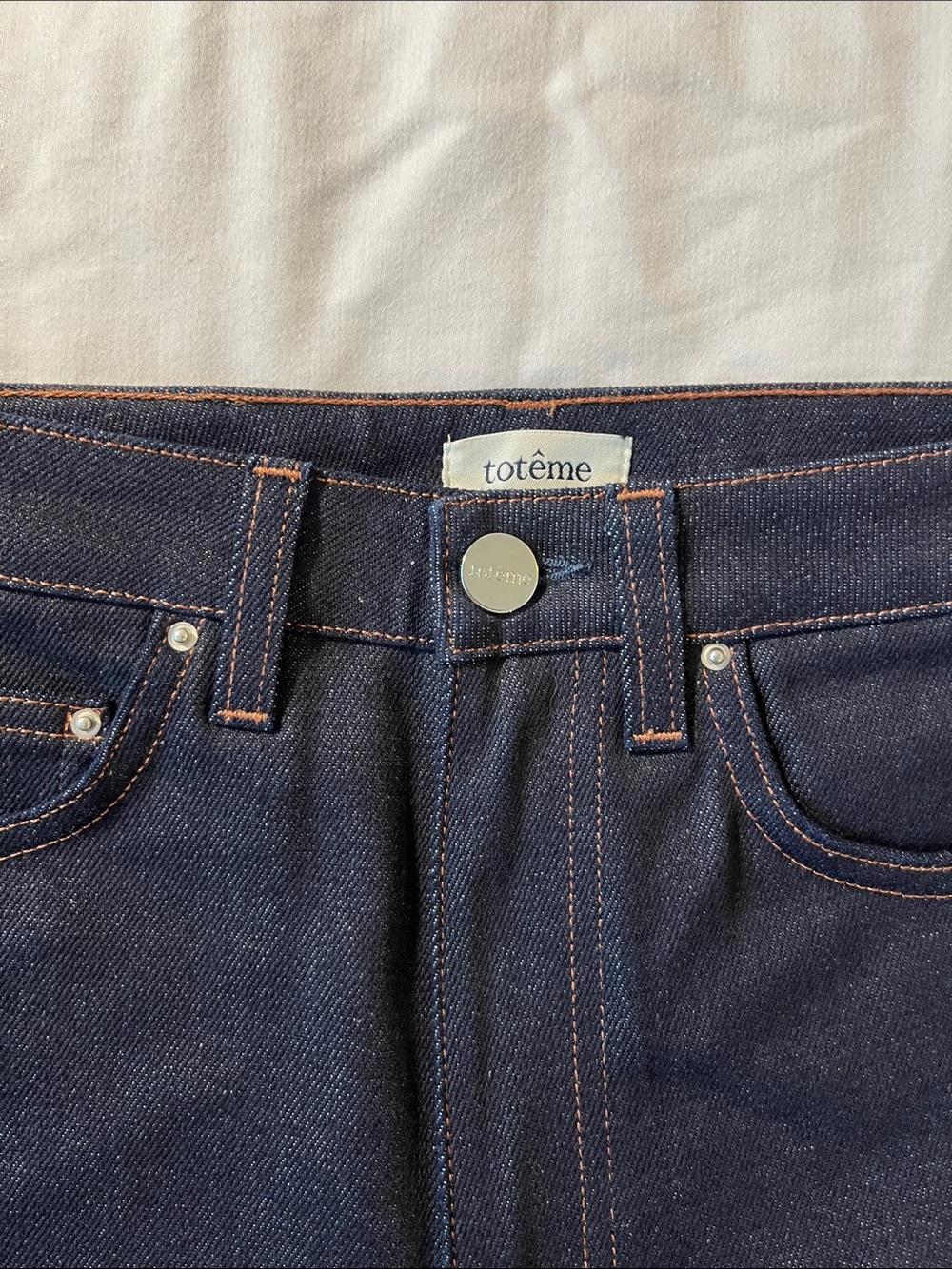NWOT Toteme Dark Indigo Rinsed Blue Straight Leg Jeans - Picture 5 of 9
